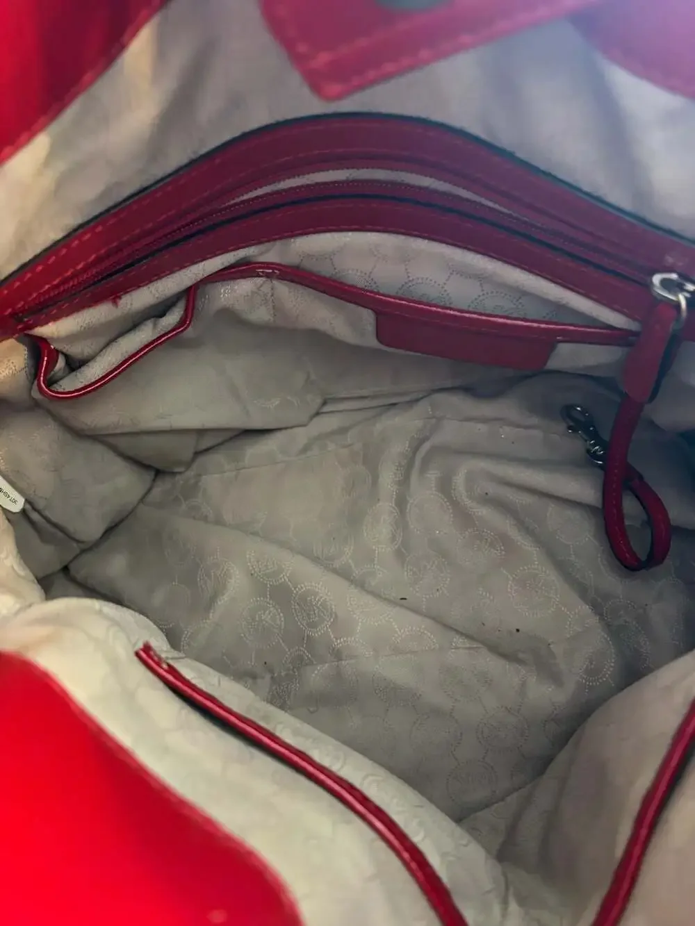 MICHAEL MICHAEL KORS Hamilton Large Red Patent Leather Satchel Tote Bag